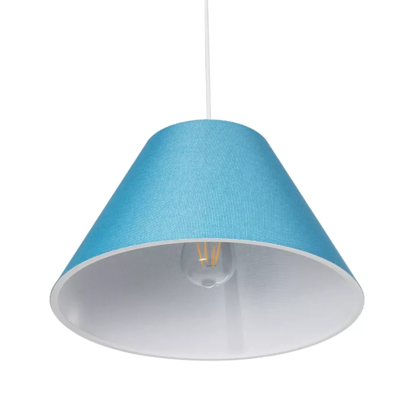 RIFT  Μοντέρνο Κρεμαστό Φωτιστικό Καπέλο Μονόφωτο 1 x E27 IP20 Μπλε Ύφασμα - Μ35 x Π35 x Υ93cm