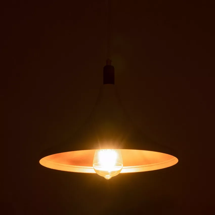 BELFRY  Μοντέρνο Κρεμαστό Φωτιστικό Καμπάνα Μονόφωτο 1 x E27 IP20 Λεύκο με Χρυσό Πλαστικό - Μ29.5 x Π29.5 x Υ90cm