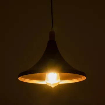 GLOBOSTAR® BELFRY  Μοντέρνο Κρεμαστό Φωτιστικό Οροφής με Ντουί 1 x E27 AC 220-240V IP20 - Μαύρο & Χρυσό - Μ29.5 x Π29.5 x Υ22cm