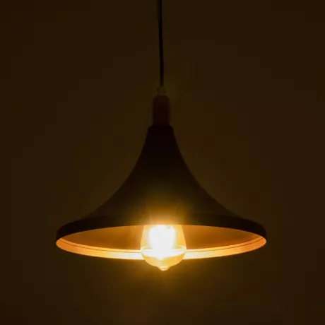 GLOBOSTAR® BELFRY  Μοντέρνο Κρεμαστό Φωτιστικό Οροφής με Ντουί 1 x E27 AC 220-240V IP20 - Μαύρο & Χρυσό - Μ29.5 x Π29.5 x Υ22cm