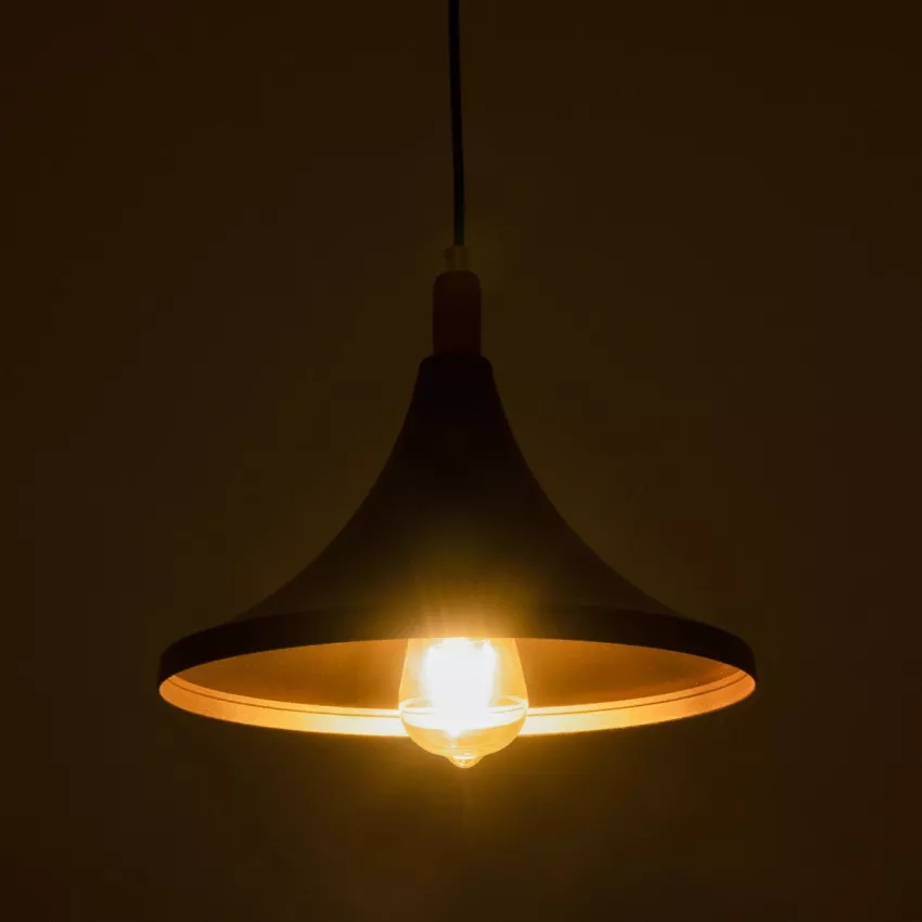 GLOBOSTAR® BELFRY  Μοντέρνο Κρεμαστό Φωτιστικό Οροφής με Ντουί 1 x E27 AC 220-240V IP20 - Μαύρο & Χρυσό - Μ29.5 x Π29.5 x Υ22cm