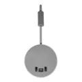 GLOBOSTAR® GOOSE  Μοντέρνο Φωτιστικό Τοίχου - Απλίκα Ξενοδοχείου Reading Light με Φορτιστή USB 3A LED 6W 540lm 36° & 360° AC 220-240V IP20 Θερμό Λευκό 2700K - CREE XPE & Lumileds SMD Chip - Γκρι Ανθρακί Ματ - Μ15.5 x Π15 x Υ30.5cm