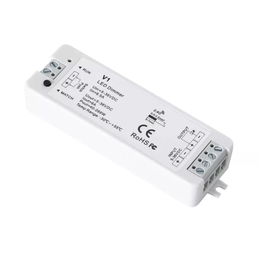 V1+R11 SKYDANCE ΣΕΤ Dimmer & Ασύρματο Χειριστήριο Αφής 1 Group RF 2.4Ghz 8A Max DC 5-36V (288W) - DC 3V IP20