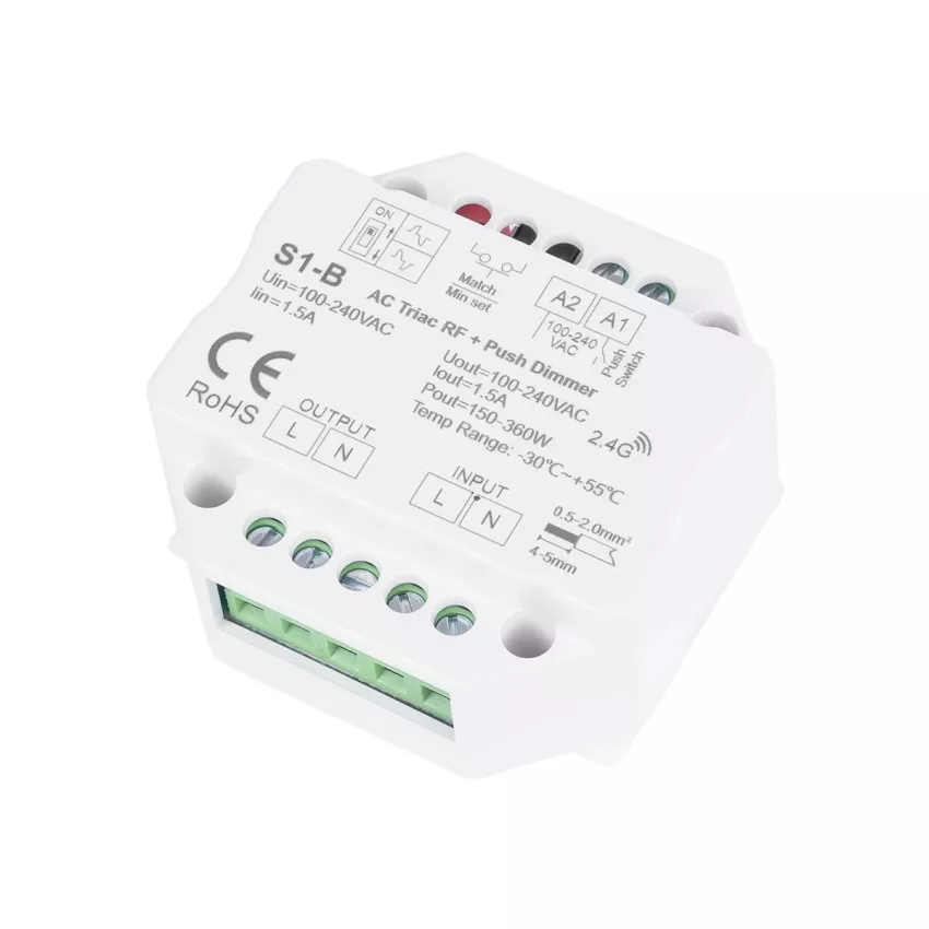 S1-B+R11 SKYDANCE ΣΕΤ Dimmer & Ασύρματο Χειριστήριο Αφής 1 Group RF 2.4Ghz 1.5A Max AC100-240V (360W) - DC 3V IP20