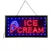 Φωτιστικό Ταμπέλα LED Ορθογώνια Σήμανσης ICE CREAM με Πρίζα AC 230V Μ48 x Π25 x Υ2cm