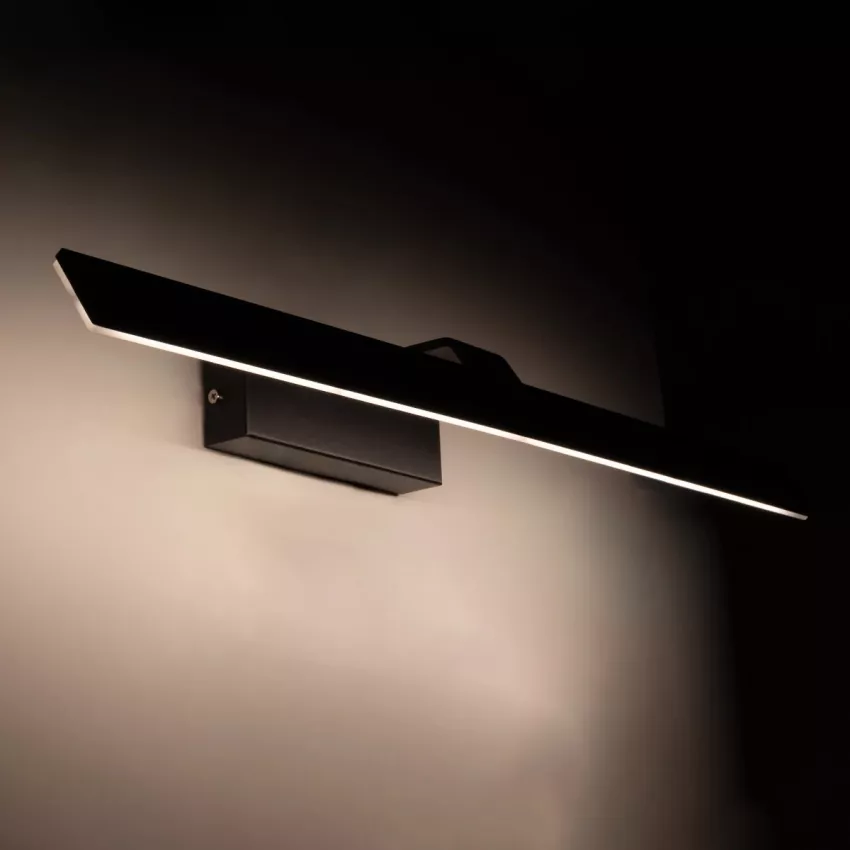 MIRROR  Φωτιστικό Τοίχου - Απλίκα LED 14W 1680lm 120° AC 85-265V IP54 Φυσικό Λευκό 4500K Μαύρο Μέταλλο - Μ58 x Π15 x Υ6cm