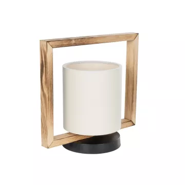 GLOBOSTAR® CUP  Vintage Επιτραπέζιο Φωτιστικό Πορτατίφ με Ντουί 1 x E27 AC 220-240V IP20 - Καφέ & Λευκό - Μ28 x Π20 x Υ28cm