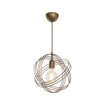 GLOBOSTAR® GLOWN  Μοντέρνο Κρεμαστό Φωτιστικό Οροφής με Ντουί 1 x E27 AC 220-240V IP20 - Χρυσό - Μ30 x Π30 x Υ70cm