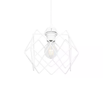 GLOBOSTAR® VORTEX  Μοντέρνο Κρεμαστό Φωτιστικό Οροφής με Ντουί 1 x E27 AC 220-240V IP20 - Λευκό - Μ23.5 x Π23.5 x Υ20cm