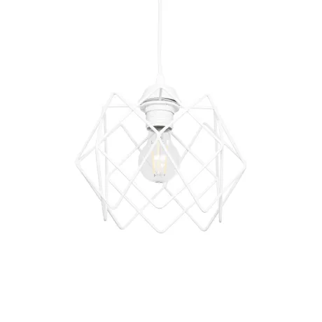 GLOBOSTAR® VORTEX  Μοντέρνο Κρεμαστό Φωτιστικό Οροφής με Ντουί 1 x E27 AC 220-240V IP20 - Λευκό - Μ23.5 x Π23.5 x Υ20cm