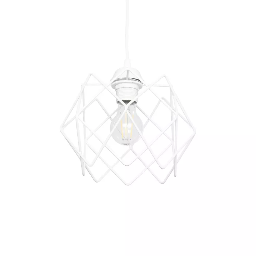 GLOBOSTAR® VORTEX  Μοντέρνο Κρεμαστό Φωτιστικό Οροφής με Ντουί 1 x E27 AC 220-240V IP20 - Λευκό - Μ23.5 x Π23.5 x Υ20cm