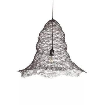 KENTUCKY  Vintage Κρεμαστό Φωτιστικό Πλέγμα Μονόφωτο 1 x E27 IP20 Καφέ Μέταλλο - Μ60 x Π60 x Υ52cm