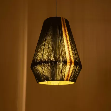 GLOBOSTAR® SALERNO  Boho Κρεμαστό Φωτιστικό Οροφής με Ντουί 1 x E27 AC 220-240V IP20 - Λαδί & Μπεζ - Μ50 x Π50 x Υ60cm