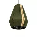 GLOBOSTAR® SALERNO  Boho Κρεμαστό Φωτιστικό Οροφής με Ντουί 1 x E27 AC 220-240V IP20 - Λαδί & Μπεζ - Μ50 x Π50 x Υ60cm