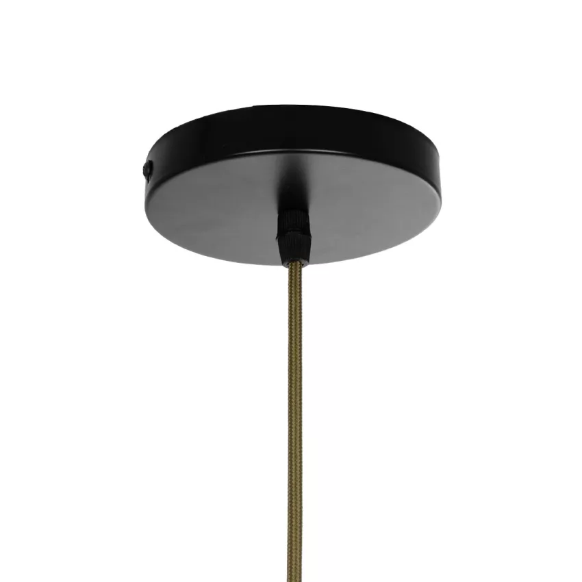GLOBOSTAR® SALERNO  Boho Κρεμαστό Φωτιστικό Οροφής με Ντουί 1 x E27 AC 220-240V IP20 - Λαδί & Μπεζ - Μ50 x Π50 x Υ60cm