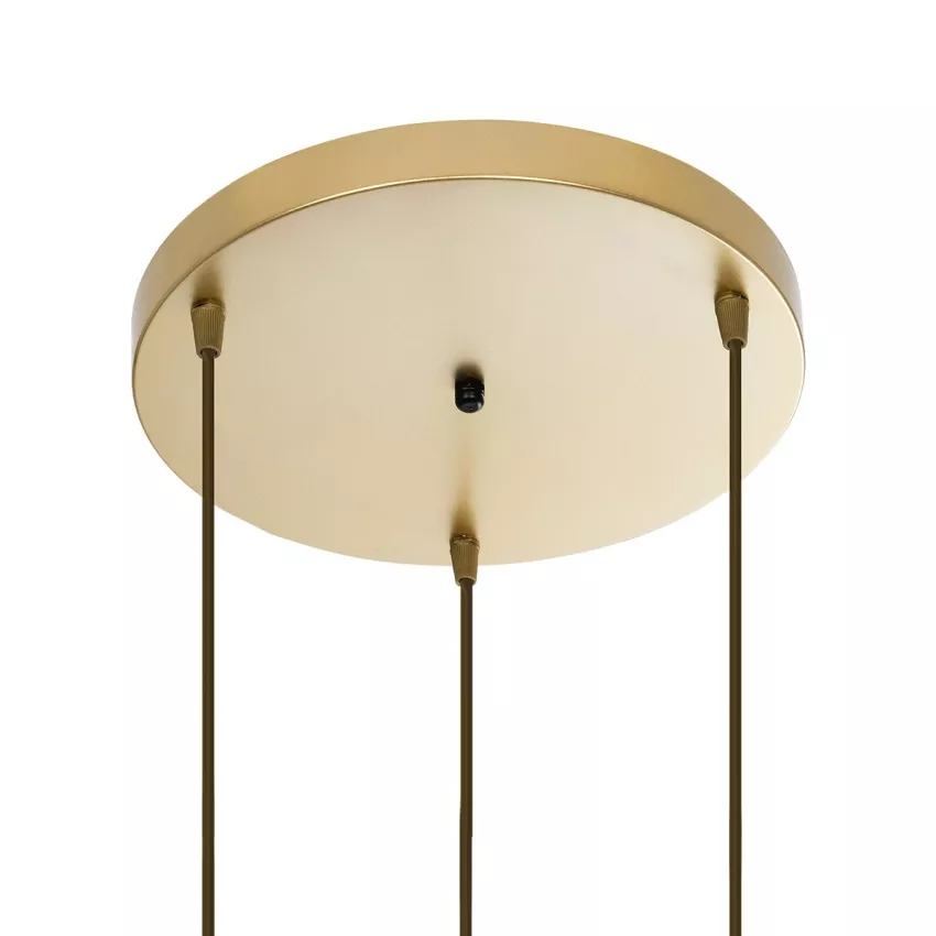 GLOBOSTAR® YASAM  Vintage Κρεμαστό Φωτιστικό Οροφής με Ντουί 3 x E27 AC 220-240V IP20 - Μπεζ & Χρυσό - Μ42 x Π42 x Υ54cm