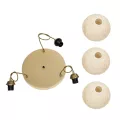 GLOBOSTAR® YASAM  Vintage Κρεμαστό Φωτιστικό Οροφής με Ντουί 3 x E27 AC 220-240V IP20 - Μπεζ & Χρυσό - Μ42 x Π42 x Υ54cm
