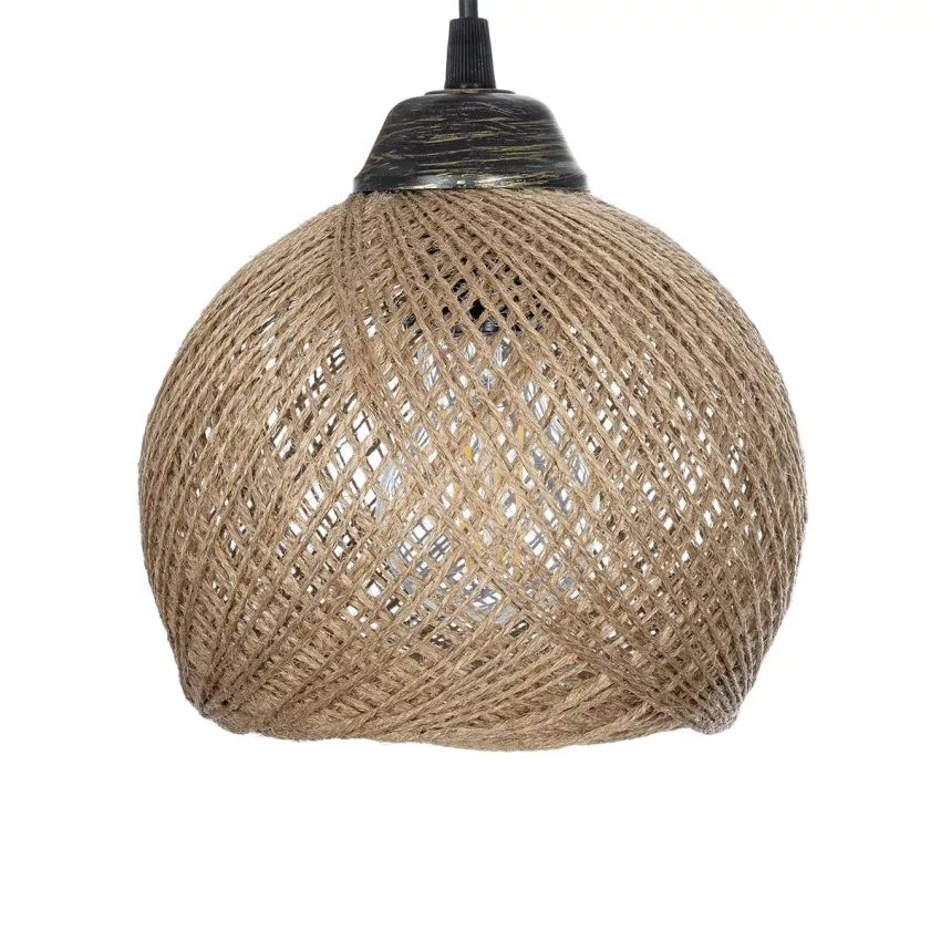 GLOBOSTAR® YASAM  Vintage Κρεμαστό Φωτιστικό Οροφής με Ντουί 3 x E27 AC 220-240V IP20 - Καφέ - Μ42 x Π42 x Υ54cm