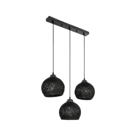 GLOBOSTAR® YASAM  Vintage Κρεμαστό Φωτιστικό Οροφής με Ντουί 3 x E27 AC 220-240V IP20 - Μαύρο - Μ45 x Π18 x Υ30cm