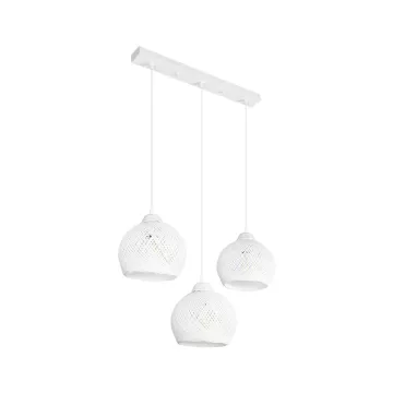 YASAM  Vintage Κρεμαστό Φωτιστικό Σχοινί Τρίφωτο 3 x E27 IP20 Λευκό Σχοινί - Μ55 x Π25 x Υ80cm