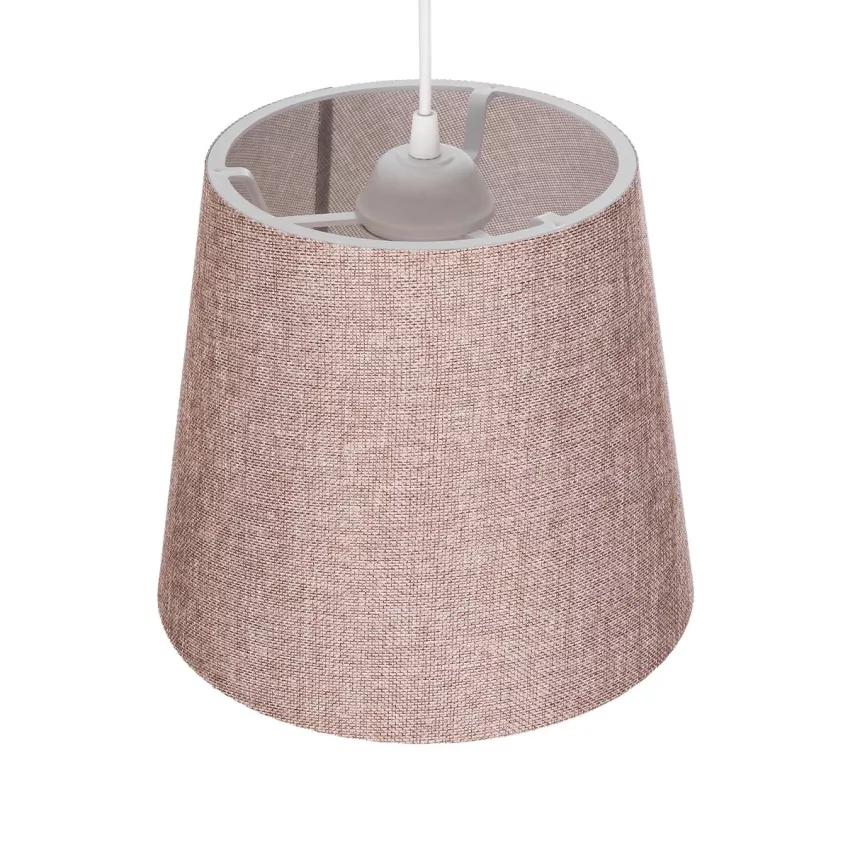 CONEY  Μοντέρνο Κρεμαστό Φωτιστικό Καπέλο Μονόφωτο 1 x E27 IP20 Ροζ Ύφασμα - Μ26 x Π26 x Υ93cm