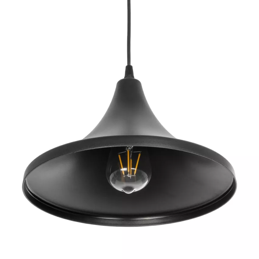 BELFRY  Μοντέρνο Κρεμαστό Φωτιστικό Καμπάνα Μονόφωτο 1 x E27 IP20 Μαύρο Πλαστικό - Μ29.5 x Π29.5 x Υ90cm