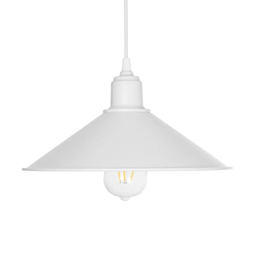 GLOBOSTAR® FERRO  Μοντέρνο Κρεμαστό Φωτιστικό Οροφής με Ντουί 1 x E27 AC 220-240V IP20 - Λευκό - Μ30 x Π30 x Υ15cm