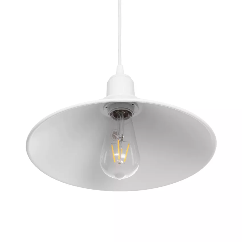 GLOBOSTAR® FERRO  Μοντέρνο Κρεμαστό Φωτιστικό Οροφής με Ντουί 1 x E27 AC 220-240V IP20 - Λευκό - Μ30 x Π30 x Υ15cm