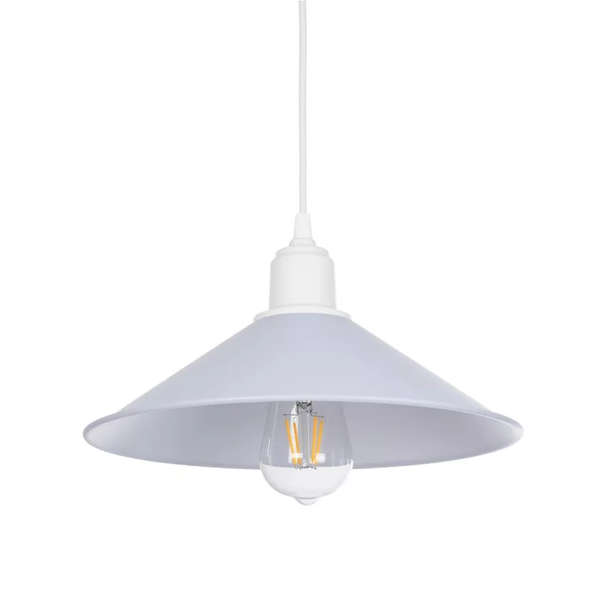 GLOBOSTAR® FERRO  Μοντέρνο Κρεμαστό Φωτιστικό Οροφής με Ντουί 1 x E27 AC 220-240V IP20 - Λευκό - Μ30 x Π30 x Υ15cm