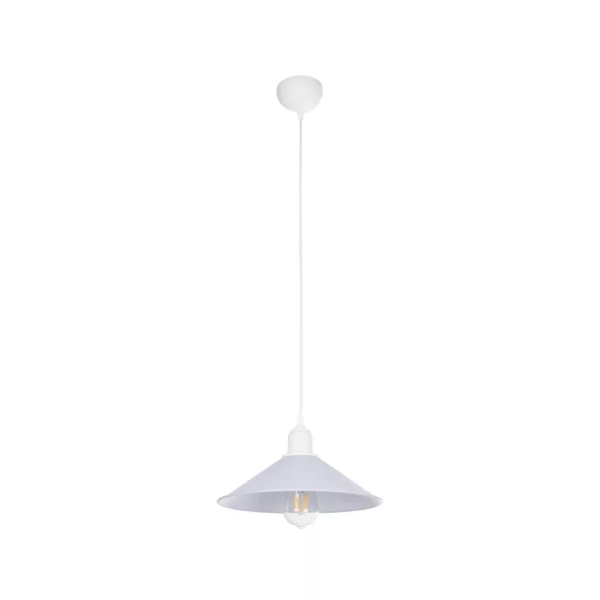 GLOBOSTAR® FERRO  Μοντέρνο Κρεμαστό Φωτιστικό Οροφής με Ντουί 1 x E27 AC 220-240V IP20 - Λευκό - Μ30 x Π30 x Υ15cm