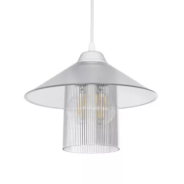 GLOBOSTAR® PROMO  Μοντέρνο Κρεμαστό Φωτιστικό Οροφής με Ντουί 1 x E27 AC 220-240V IP20 - Λευκό - Μ25.5 x Π25.5 x Υ20cm