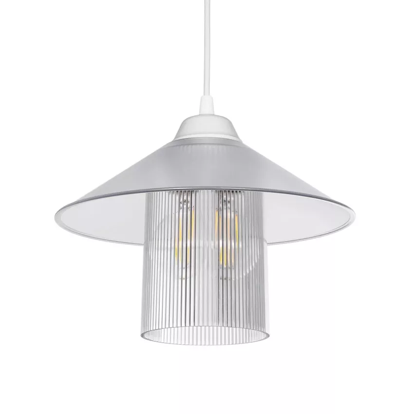 GLOBOSTAR® PROMO  Μοντέρνο Κρεμαστό Φωτιστικό Οροφής με Ντουί 1 x E27 AC 220-240V IP20 - Λευκό - Μ25.5 x Π25.5 x Υ20cm