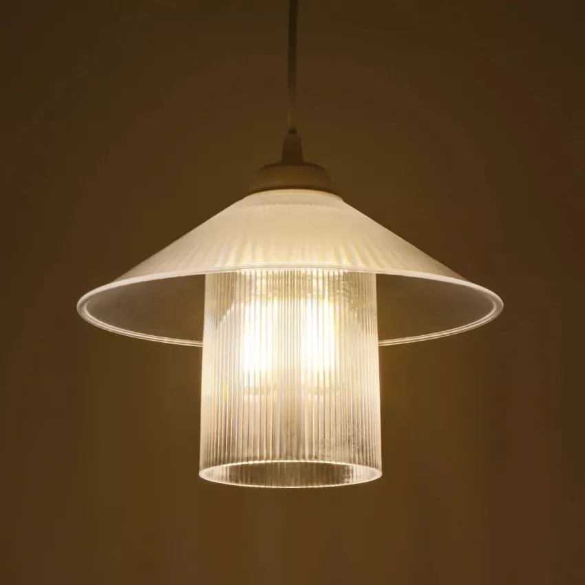 GLOBOSTAR® PROMO  Μοντέρνο Κρεμαστό Φωτιστικό Οροφής με Ντουί 1 x E27 AC 220-240V IP20 - Λευκό - Μ25.5 x Π25.5 x Υ20cm