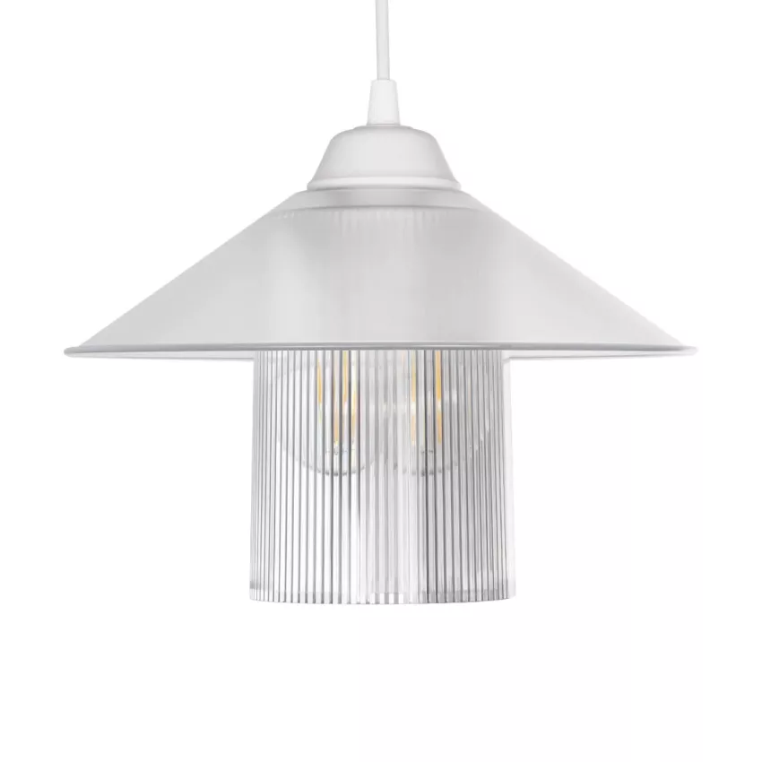 GLOBOSTAR® PROMO  Μοντέρνο Κρεμαστό Φωτιστικό Οροφής με Ντουί 1 x E27 AC 220-240V IP20 - Λευκό - Μ25.5 x Π25.5 x Υ20cm