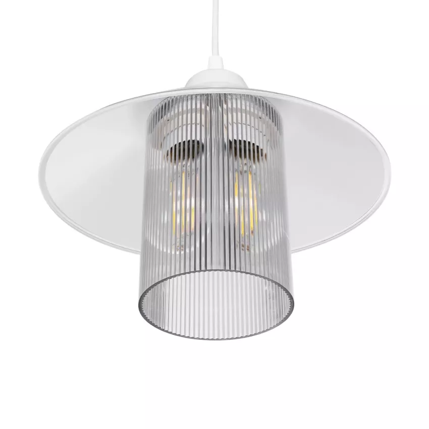 GLOBOSTAR® PROMO  Μοντέρνο Κρεμαστό Φωτιστικό Οροφής με Ντουί 1 x E27 AC 220-240V IP20 - Λευκό - Μ25.5 x Π25.5 x Υ20cm