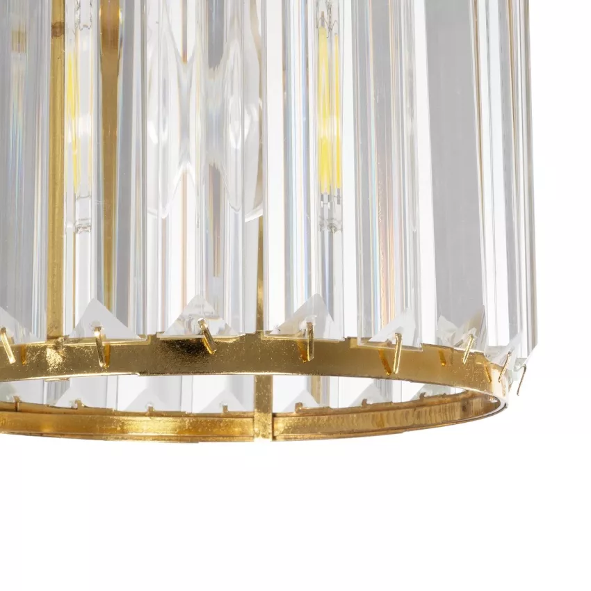 GLOBOSTAR® GLAMOROUS  Κλασικό Κρεμαστό Φωτιστικό Οροφής με Ντουί 1 x E27 AC 220-240V IP20 - Χρυσό & Διάφανο - Μ19 x Π19 x Υ16.5cm