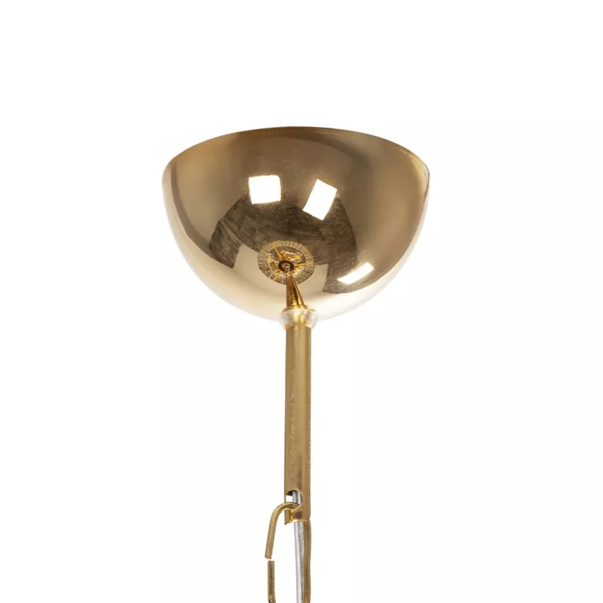 GLOBOSTAR® GLAMOROUS  Κλασικό Κρεμαστό Φωτιστικό Οροφής με Ντουί 1 x E27 AC 220-240V IP20 - Χρυσό & Διάφανο - Μ19 x Π19 x Υ16.5cm