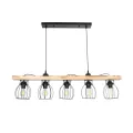 GLOBOSTAR® BARISTA  Vintage Κρεμαστό Φωτιστικό Οροφής με Ντουί 5 x E27 AC 220-240V IP20 - Μπεζ & Μαύρο - Μ100 x Π14.5 x Υ26cm