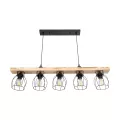 GLOBOSTAR® BARISTA  Vintage Κρεμαστό Φωτιστικό Οροφής με Ντουί 5 x E27 AC 220-240V IP20 - Μπεζ & Μαύρο - Μ100 x Π14.5 x Υ26cm