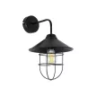 CAGE  Vintage Επιτοίχιο Φωτιστικό Απλίκα Μονόφωτο 1 x E27 IP20 Μαύρο Πλαστικό - M22 x Π28 x Υ35cm