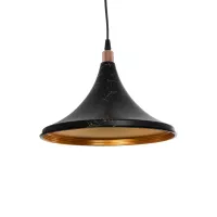 GLOBOSTAR® MARBLE  Μοντέρνο Κρεμαστό Φωτιστικό Οροφής με Ντουί 1 x E27 AC 220-240V IP20 - Μαύρο & Χρυσό - Μ30 x Π30 x Υ20cm