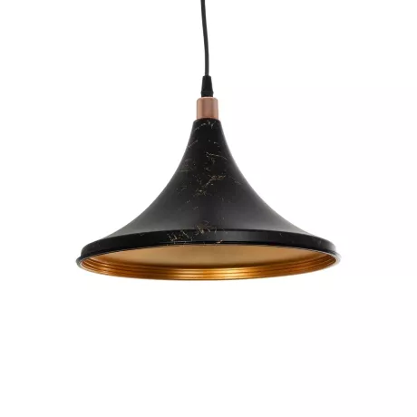 GLOBOSTAR® MARBLE  Μοντέρνο Κρεμαστό Φωτιστικό Οροφής με Ντουί 1 x E27 AC 220-240V IP20 - Μαύρο & Χρυσό - Μ30 x Π30 x Υ20cm