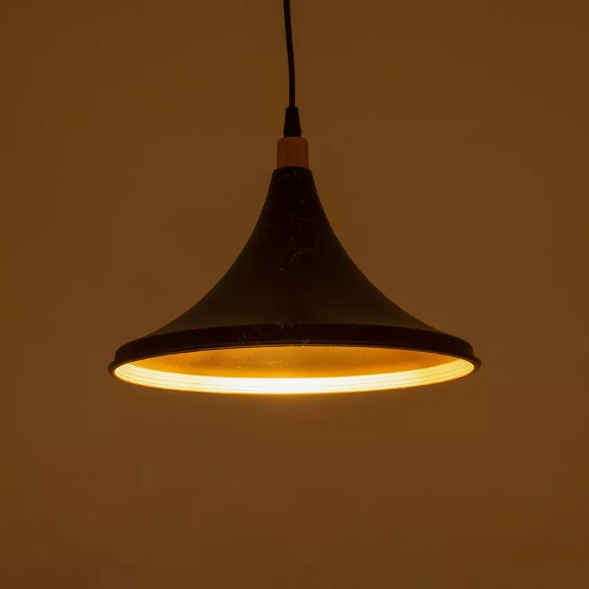 GLOBOSTAR® MARBLE  Μοντέρνο Κρεμαστό Φωτιστικό Οροφής με Ντουί 1 x E27 AC 220-240V IP20 - Μαύρο & Χρυσό - Μ30 x Π30 x Υ20cm