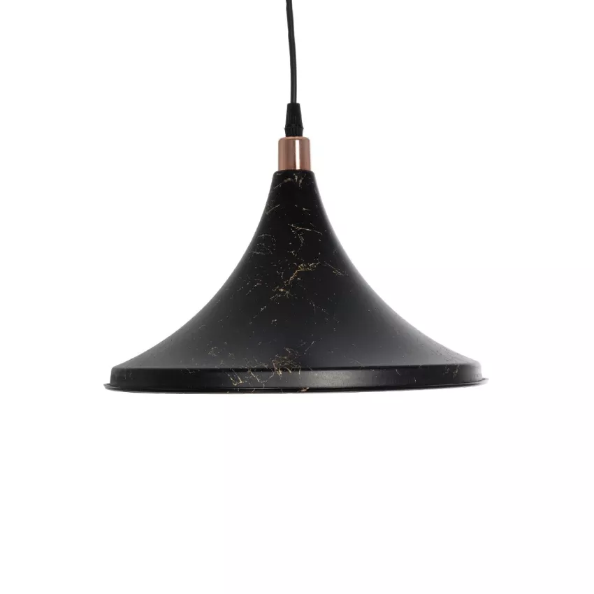 GLOBOSTAR® MARBLE  Μοντέρνο Κρεμαστό Φωτιστικό Οροφής με Ντουί 1 x E27 AC 220-240V IP20 - Μαύρο & Χρυσό - Μ30 x Π30 x Υ20cm