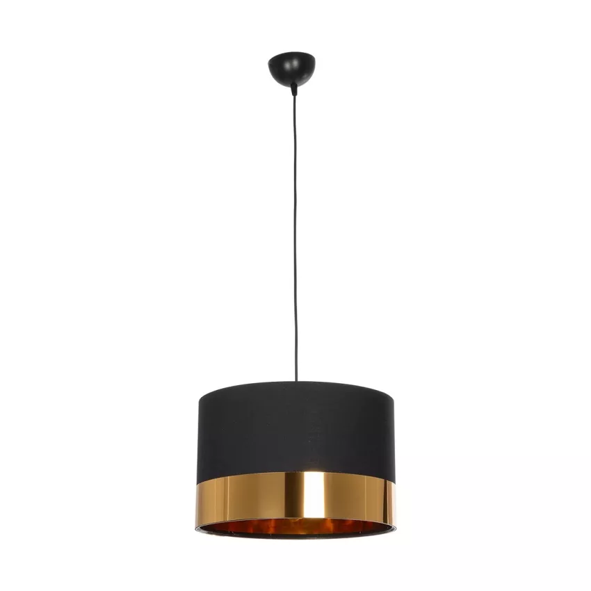 GLOBOSTAR® ZYKLUS  Μοντέρνο Κρεμαστό Φωτιστικό Οροφής με Ντουί 1 x E27 AC 220-240V IP20 - Μαύρο & Χρυσό - Μ36 x Π36 x Υ25cm