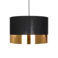 GLOBOSTAR® ZYKLUS  Μοντέρνο Κρεμαστό Φωτιστικό Οροφής με Ντουί 1 x E27 AC 220-240V IP20 - Μαύρο & Χρυσό - Μ36 x Π36 x Υ25cm