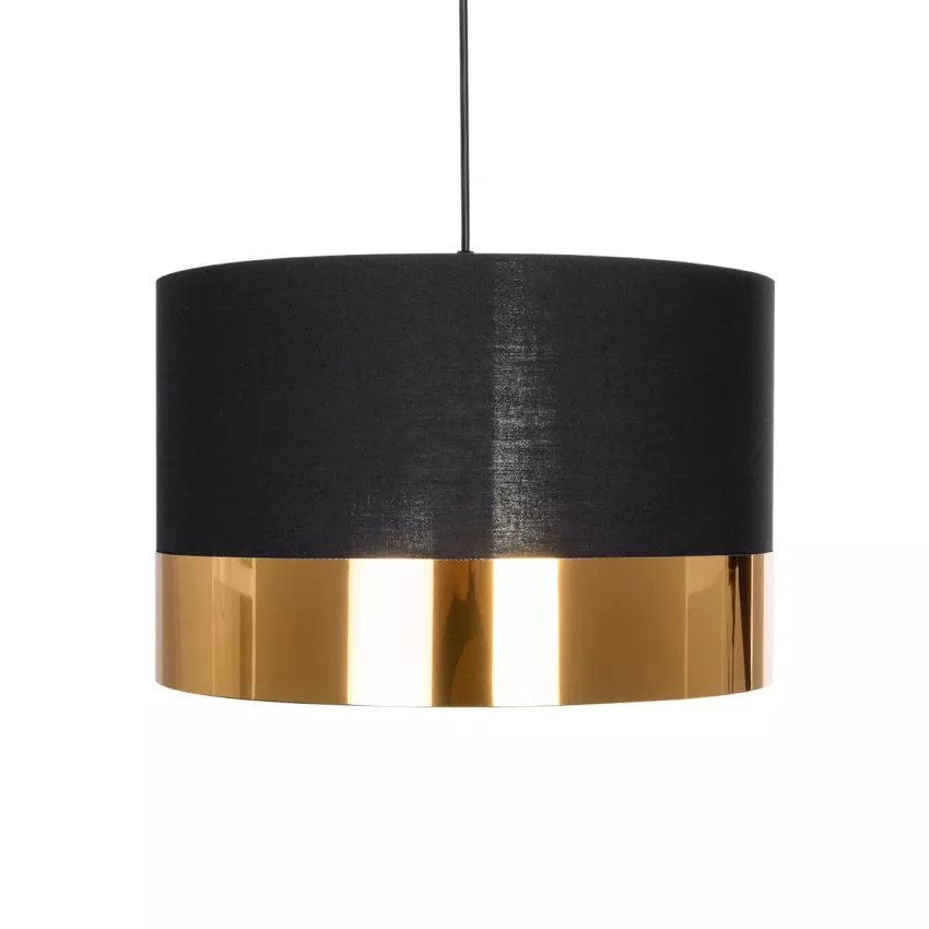 GLOBOSTAR® ZYKLUS  Μοντέρνο Κρεμαστό Φωτιστικό Οροφής με Ντουί 1 x E27 AC 220-240V IP20 - Μαύρο & Χρυσό - Μ36 x Π36 x Υ25cm
