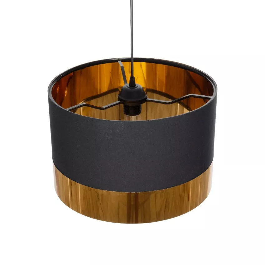 GLOBOSTAR® ZYKLUS  Μοντέρνο Κρεμαστό Φωτιστικό Οροφής με Ντουί 1 x E27 AC 220-240V IP20 - Μαύρο & Χρυσό - Μ36 x Π36 x Υ25cm