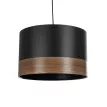 ZYKLUS  Μοντέρνο Κρεμαστό Φωτιστικό Καπέλο Μονόφωτο 1 x E27 IP20 Μαύρο Ύφασμα με Καφέ Ξύλο - Μ36 x Π36 x Υ25cm