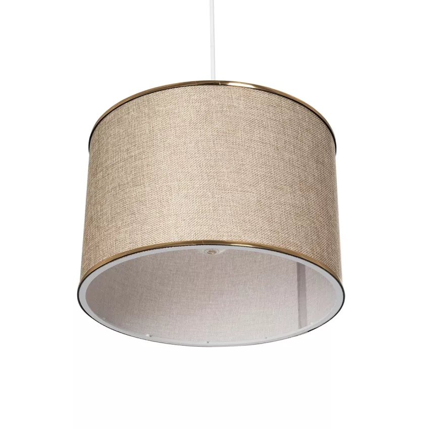 GLOBOSTAR® ELECTRA  Μοντέρνο Κρεμαστό Φωτιστικό Οροφής με Ντουί 1 x E27 AC 220-240V IP20 - Mπεζ & Χρυσό - Μ30 x Π30 x Υ23cm